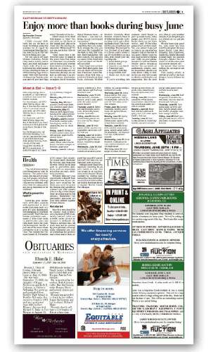 An example of print media advertising services in the local paper.